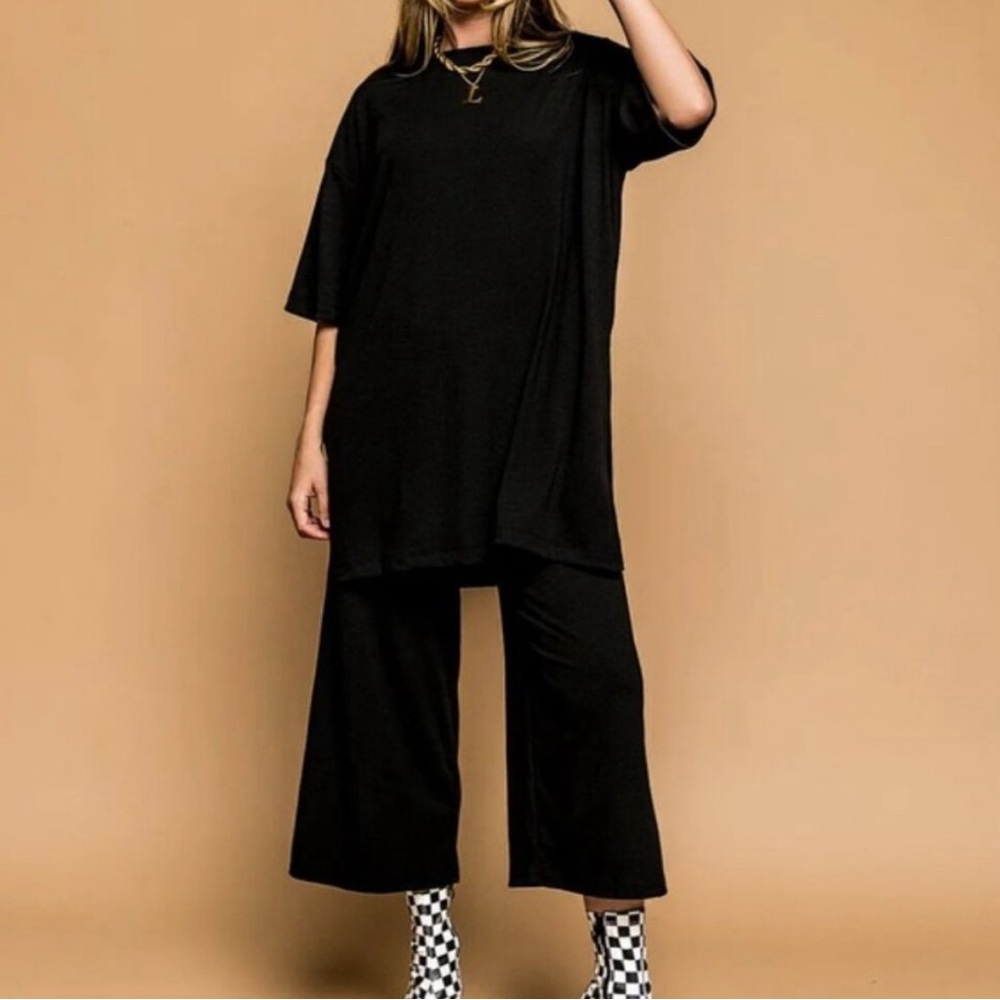 LALA ORIGINAL: Lex Ribbed Playsuit in Black - 2 pieces, size Large - WORN ONCE!